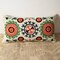 Lumbar Pillow | Suzani Embroidered Multicolor Pillow – Decorative Boho Cushion for Stylish Home Décor | 26"x14"